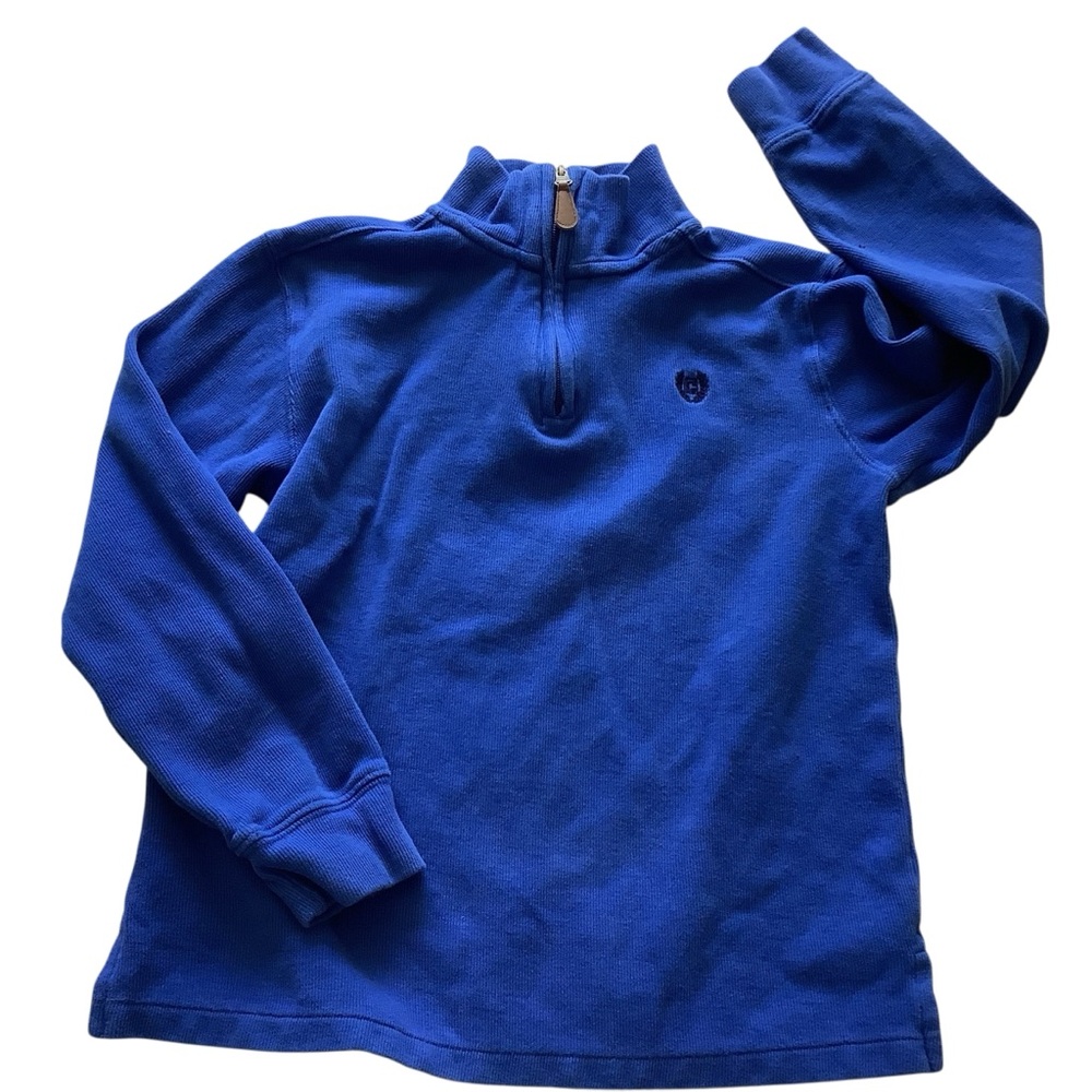 Youth Medium Blue Chaps Pullover Sweatshirt Quarter Zip Mock Neck Casual Blue